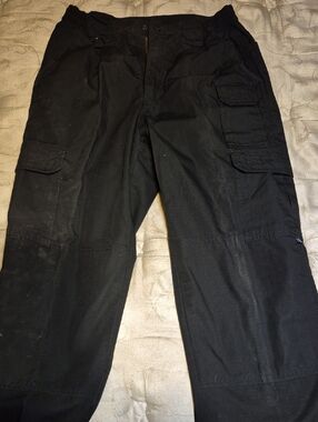 Propper Black Cargo Pants with Elastic Waist and Multiple Pockets